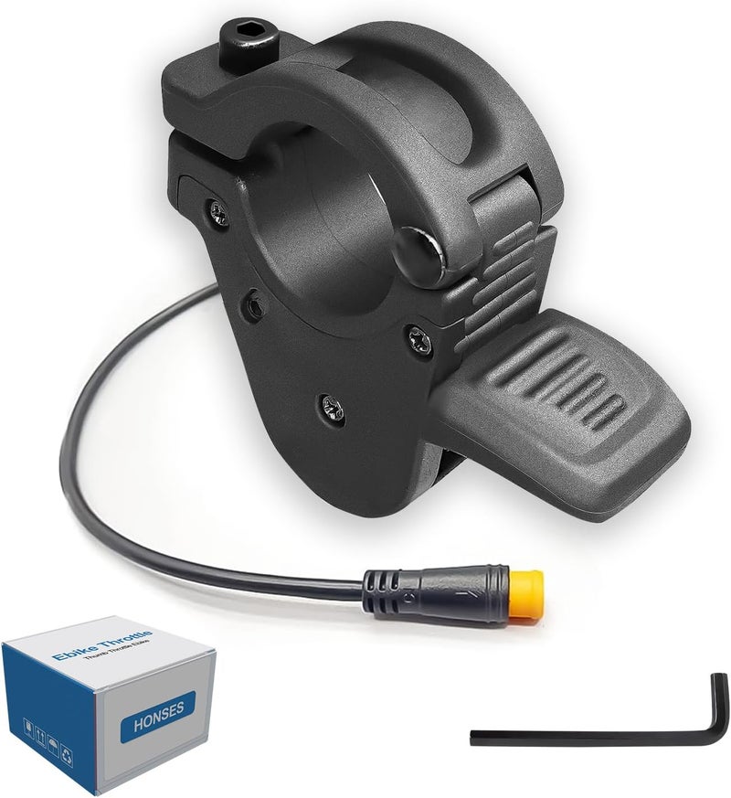 HUSETOO Electric Throttle 300X Thumb Throttle for 7/8inch 22mm Left and Right Handlebars 12v 24v 36v 48v 60v 72v Electric E-Bikes (M8 Waterproof Plug) - Image 1